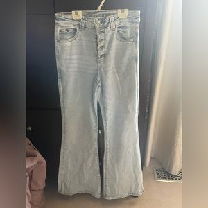 Light blue American eagle high rise stretch flared jeans women’s size 10